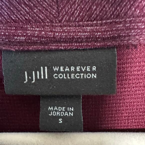 J Jill wearever collection women’s sweatshirt burgundy mock neck button shoulder - Picture 4 of 9